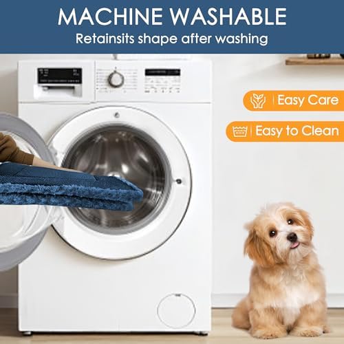 Dog Crate Pad Washable Cat Dog Pet Bed for Crate kennel Large Mat 36in Blue - Image 3