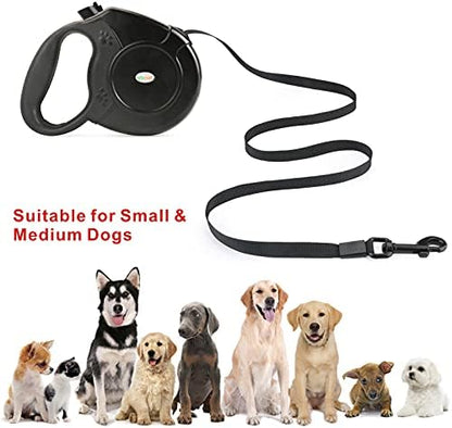 Idepet Heavy Duty Retractable Dog Leash for Small and Medium Dogs, Anti-Chewing Steel Chain 360 Degree Tangle-Free,Break and Lock System,16ft Leash for Dog Walking (Black, Flat Rope) - Image 7