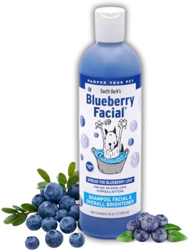 South Bark's Blueberry Facial® Pet Shampoo 12 oz. | Brightener & Tear Stain Remover | Long-Lasting Odor Eliminator | Cruelty-Free | Paraben-Free | Made in The USA by SHOWSEASONANIMALPRODUCTS1