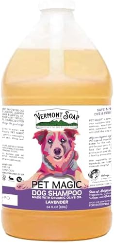 VERMONT SOAP Organic Pet Shampoo, Lavender Natural Dog Shampoo, 64 oz by VermontSoap