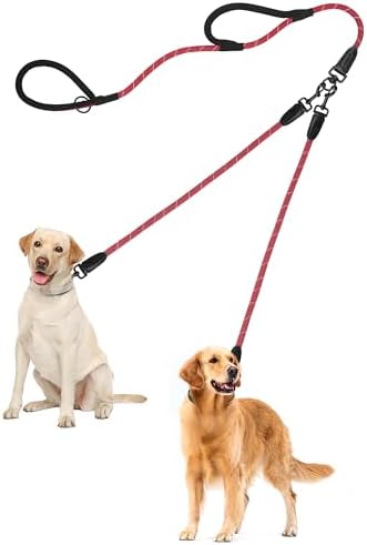PetBonus Rope Double Dog Leash, No Tangle Dual Leash for Walking Two Dogs by Petbonus