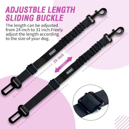 COOYOO Dog Seat Belt, Durability Retractable Dog Car Harness Adjustable Dog Seat Belt for Vehicle Nylon Pet Safety Seat Belts Heavy Duty & Elastic - Image 4