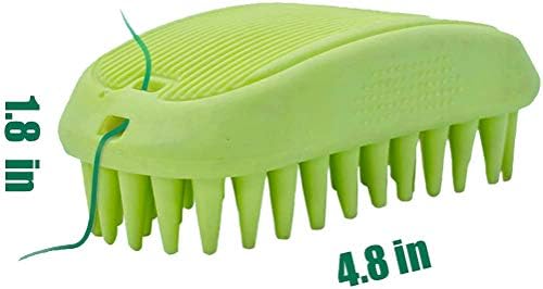 Pet Silicone Shampoo Brush for Long & Short Hair Medium Large Pets Dogs Cats,Shower Wash Curry Brush,Dog hair Products Accessories Dog Back Massage for Long & Short Hair Small Large Pets Dogs(Green) - Image 2