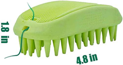 Pet Silicone Shampoo Brush for Long & Short Hair Medium Large Pets Dogs Cats, Anti-skid Rubber Dog Cat Pet Mouse Grooming Shower Bath Brush Massage Comb (Blue (New)) - Image 3