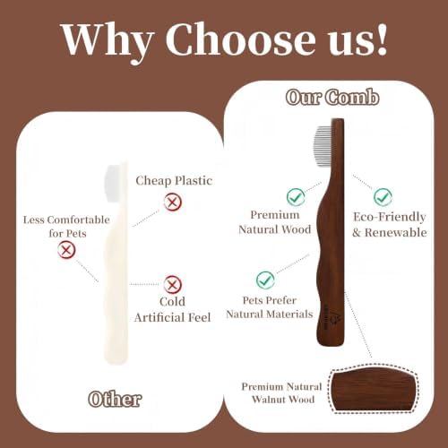 Walnut Wood Eye Comb for Pets, Professional Tear Stain Removal Tool - Image 4