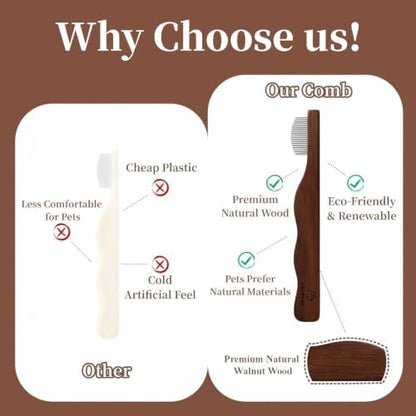 Walnut Wood Eye Comb for Pets, Professional Tear Stain Removal Tool - Image 4