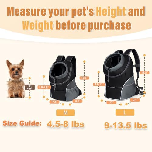 YUDODO Dog Front Carrier Backpack, Adjustable Breathable Dog Backpack - Image 2