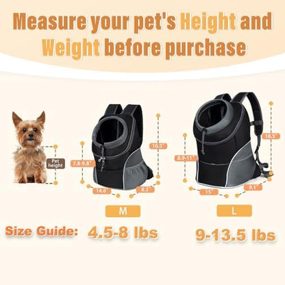 YUDODO Dog Front Carrier Backpack, Adjustable Breathable Dog Backpack - Image 2