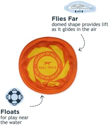 Tall Tails G.O.A.T. Greatest of All Toys Sport Flyer Fetch Toy for Dogs, Medium - Image 5