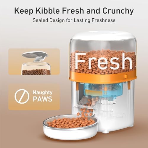 Yuposl Automatic Cat Feeders - 2L Cat Food Dispenser Easy to Use, Timed Automatic Pet Feeder with Over 180-day Battery Life, 1-6 Meals Dry Food Programmable Portion Control Also for Dogs - Image 3