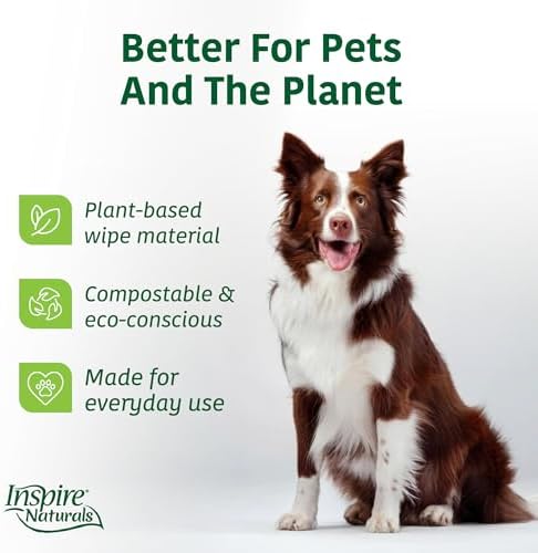 Inspire Naturals Pet Wipes for Dogs and Cats 100% Natural Plant Based with Organic Antioxidants, Dog Wipe Cleaning Deodorizing | Puppy Wipes | Dog Wipes for Paws and Butt (400ct - 8 Pack) - Image 7