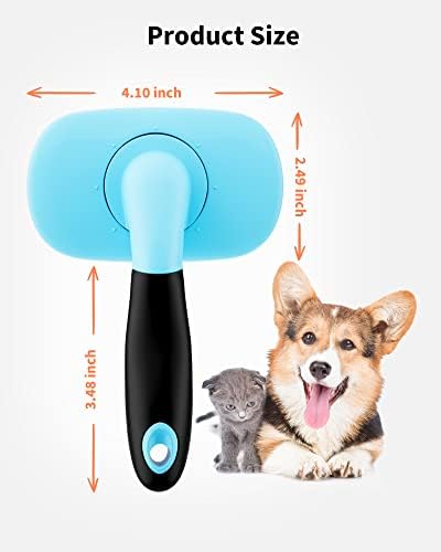 Glendan Dog & Cat Brush- Slicker Pet Brush- Shedding Grooming Tools (Blue) - Image 5