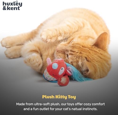 Huxley & Kent Chirpy Plush Cat Toy - Holiday Interactive Catnip Toy with Touch Activated Sounds - Soft with Crinkle & Catnip - Fun Indoor Play - Cheerful Mouse Chirpy - Image 6