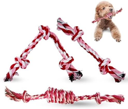 3 Pack Dog Rope Toys Puppy Teething Sturdy Cotton Chew Toy for Small Breed by Cdyzqikm