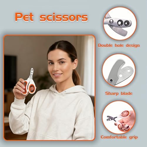 Bearded Dragon Nail Clippers & Cat Nail Clippers, 2-Hole Stainless Steel Small Animal Nail Trimmer for Lizards, Turtles, Rabbits, Birds, Puppies – Safe Round Hole Design, No Crack No Split - Image 4