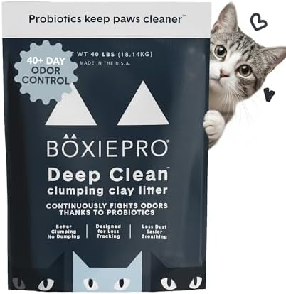 Boxie Probiotic Clumping Cat Litter 40+ Day Odor Control Dust Free 40 lb by Boxiecat