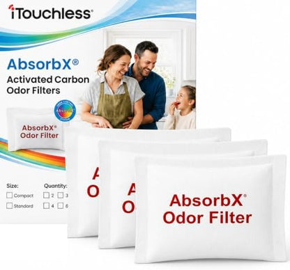 iTouchless Official AbsorbX Activated Carbon Trash Can Odor Filter 3-Pack by iTouchless