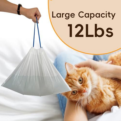 100 Counts Cat Litter Box Liners Bag Fit For MW-SC01/MW-SC02/MW-LR01 Automatic Self Cleaning Cat Litter Box, Waste Bags, 18" x 12.6"Heavy Duty Replacement Trash Bags with Drawstring - Image 6