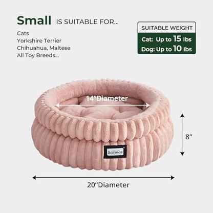 BALANCE Cat Bed Kitten Bed, Washable Round Cat Beds for Indoor Cats,Super Soft Plush Faux Fur Pet Bed for Puppy and Kitten with Anti-Slip Bottom - Image 5