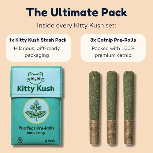 Kitty Kush Catnip Pre-Roll Toys (3-Pack) – Funny Catnip Toys for Cats – Interactive Cat Toy Set for Indoor Cats – 100% Catnip Filled - Image 4