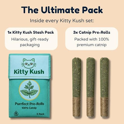 Kitty Kush Catnip Pre-Roll Toys (3-Pack) – Funny Catnip Toys for Cats – Interactive Cat Toy Set for Indoor Cats – 100% Catnip Filled - Image 4