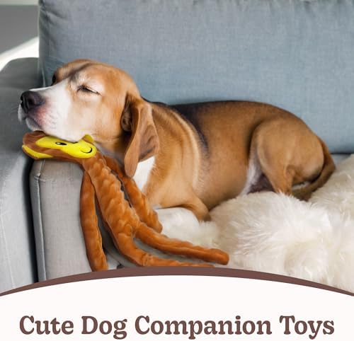SHARLOVY No Stuffing Dog Toys Squeaky for Large Dogs, Crinkle Puppy Teething Toys to Keep Them Busy, Plush Interactive Doggie Long Lasting Chews for Aggressive Chewers - Image 4