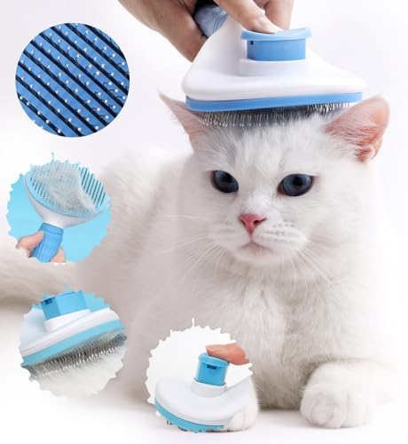 Cat Brush Self Cleaning, Ergonomic Handle,Slicker Cat Brush with Release Button,Tool Suitable for Cats and Dogs Pet Hair Cleaner, Easy to Remove Loose Undercoat ﻿ ﻿ - Image 4