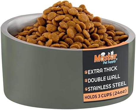 Master Pet Supply Stainless Steel Slanted Dog Cat Food Bowl 24 oz Camo by MasterPetSupply