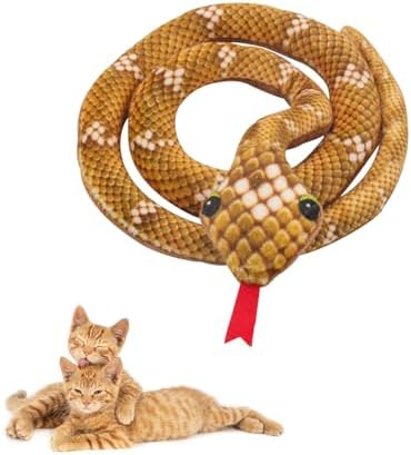 Andiker Catnip Toy, 31.5 inches Stuff Snake Interactive Snake Toy for Cats to Chew and Scrab (Orange) by Andiker-ServingforYou
