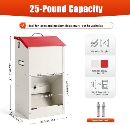 25lbs Automatic Dog Feeder Large Breed Gravity Dog Food Dispenser - Image 4
