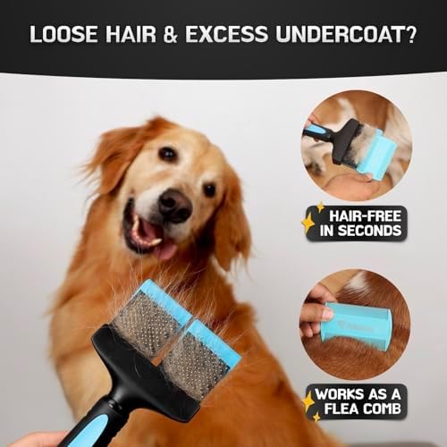 iToleeve Dual Flexible Head Slicker Brush, Round Tipped Pins, Skin Friendly - Image 3