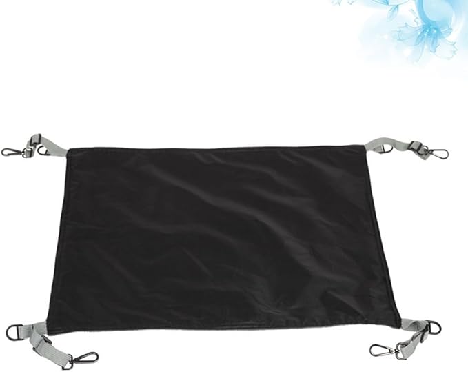Waterproof Cat Hammock Bed with Fleece Reversible Warm Pet Sleeping Mat Black for Indoor Outdoor Cats