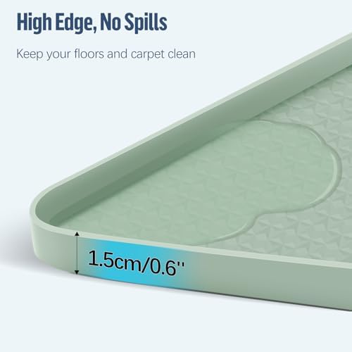 Pee Pad Holder for Dogs 51''x25.6'' Silicone Puppy Pee Pad Tray, Green - Image 4