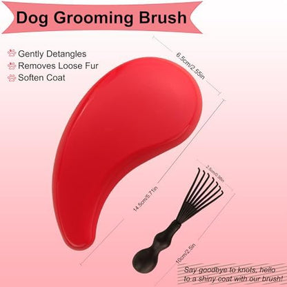 Puppy Brush - Soft Dog Brush (Rose Red) - Image 2