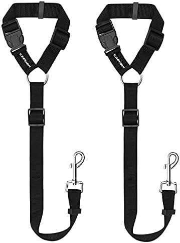 Dog Seat Belts, CGBOOM 2 Pack Dual Use Dog Car Seatbelts Harness Adjustable Car Headrest Restraint for Vehicle Nylon Pet Cat Dog Safety Leads Seat Belts for Large Medium Small Dogs by CGBOOM