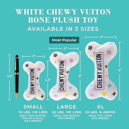 Haute Diggity Dog Chewy Vuiton Bone Plush Dog Toy, Designer Parody Toy - Image 3