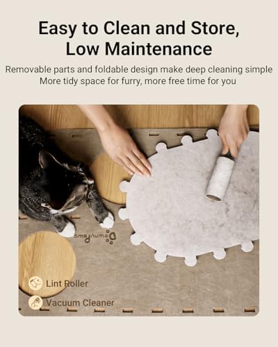 DownyPaws Cat House for Indoor Cats, 2-Storey Cat Bed Cave, Cream - Image 7