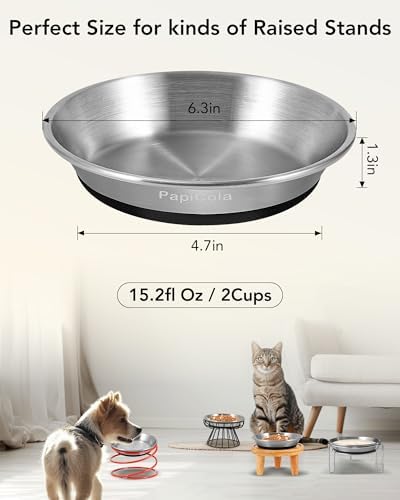 Stainless Steel Cat Bowl 3PC, Non-Slip cat Food Dish, Metal Cat Bowl - Image 6