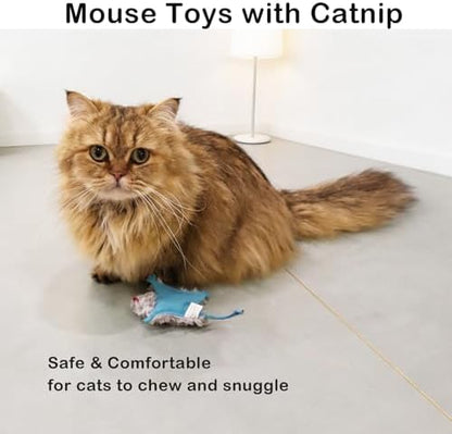 Catnip Mouse Toys for Cats, 3Pcs Interactive Plush Mice Cat Toys for Indoor - Image 2