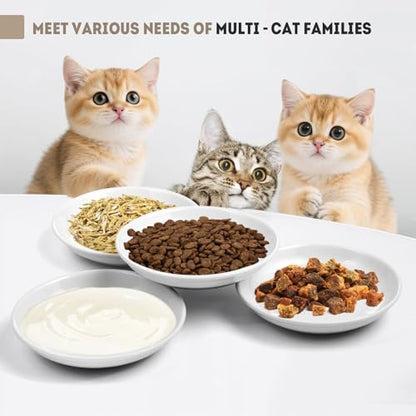 Cat Food Bowl, 4PCS Ceramic Cat Dishes for Food, Non-Slip Kitten Bowls Set - Image 3
