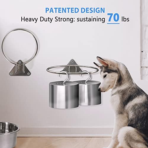 Raised Large Dog Bowls Wall Mount Pet Bowl, Collapsible Elevated Pet Bowl for Dog Cat Chicken Coop - 8 Cups / 2 Quart - Image 6