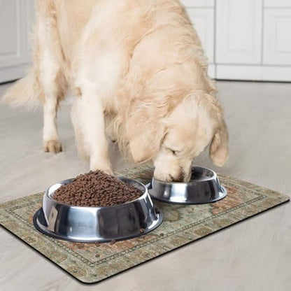 Dog Food Mat for Floors, Absorbent Pet Cat Food Bowl Mat, 16x24 in - Image 2