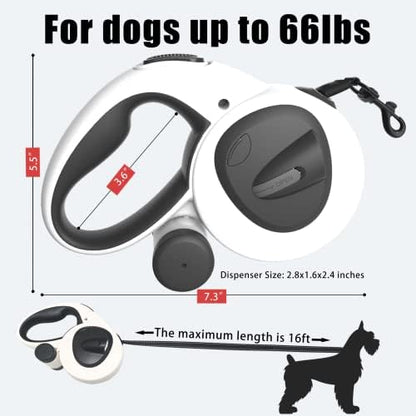 4-in-1 Retractable Dog Leash with LED Light & Dispenser & Poop Bags - Image 4
