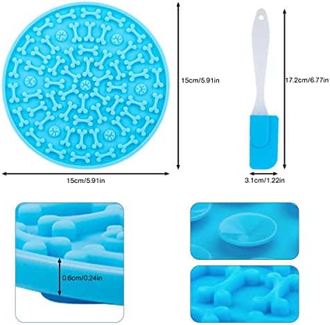 Dog Lick Pad, Pet Bathing Grooming Distraction Wall Mounted Silicone Slow Feeder Mat with Strong Suction, 2 Pack - Image 3