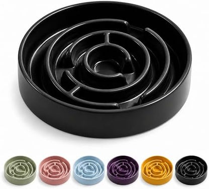 Ceramic Slow Feeder Dog Bowl, 1.5 Cup Puzzle Dish for Small Medium Dogs by Unknown