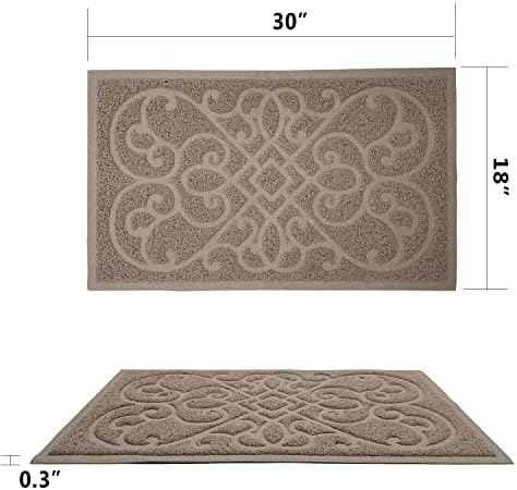 PetLike 2pk 30x18 inch Cat Litter Box Mat, Thick Kitty Litter Trapping Mat, Durable,Waterproof &Washable with Non-Slip Backing, Soft on Kitty Paws and Easy to Clean, BPA Free - Image 2
