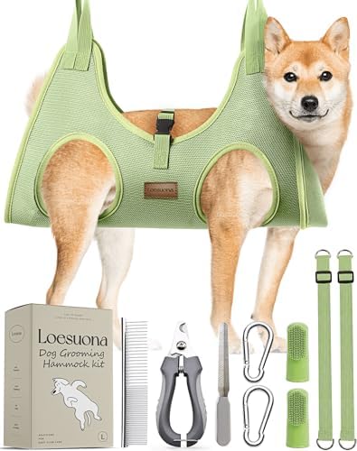 Dog Grooming Hammock – for Dogs Cat Grooming Hammock,Dog Sling for Nail Trimming with Dog Nail Clippers for Small Dogs,Dog Hammock for Nail Trim,Dog Hanging Harness for Nail Trimming by Unknown