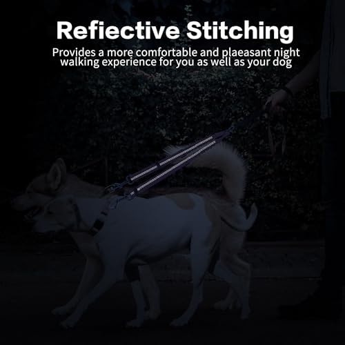 YAODHAOD Double Dog Leash,Two Dog Leash Splitter, No Tangle 360° Swivel Rotation Reflective Lead, Adjustable Length Bungee Heavy Duty Walking Training Dual Extension (Pink) - Image 5