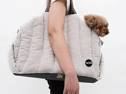 K10 Car-Go Tote - Dual Purpose Pet Tote and Dog Car Seat - Carry Your Dog or cat Safely with Harness Attachment - Attach the Bag to a seat to use as a Pet Carrier (Oatmeal Beige) - Image 2