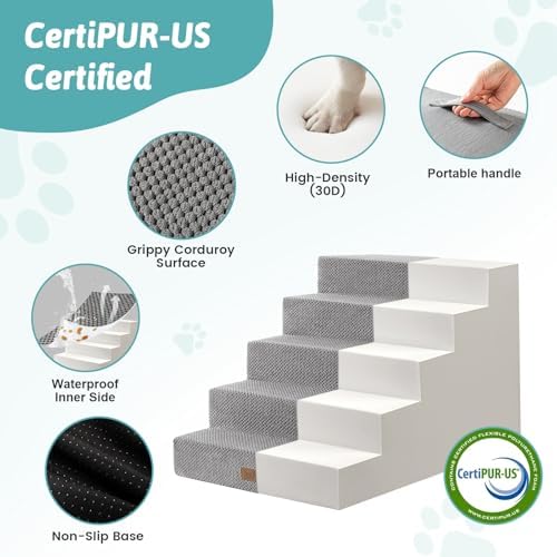 COZY KISS Dog Stairs for Small Dogs, 5 Step Pet Stairs for Beds & Couches - Image 4
